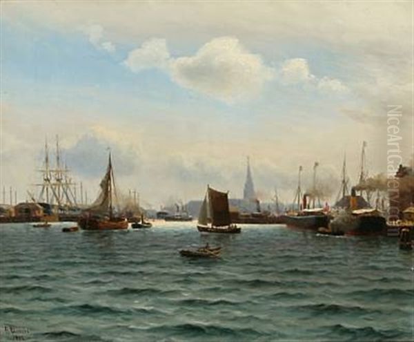 Summer Day At Copenhagen Harbor Oil Painting by Holger Luebbers