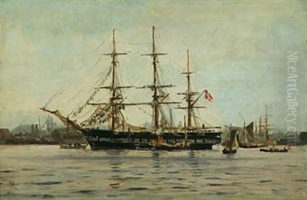 Fregatten Jylland Oil Painting by Holger Luebbers