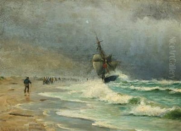 Wreck Oil Painting by Holger Luebbers