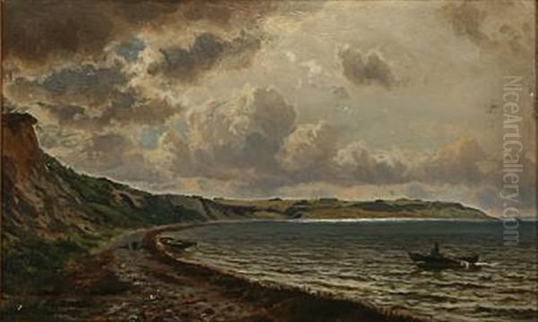 Coastal Scene On A Cloudy Autumn Day Oil Painting by Holger Luebbers