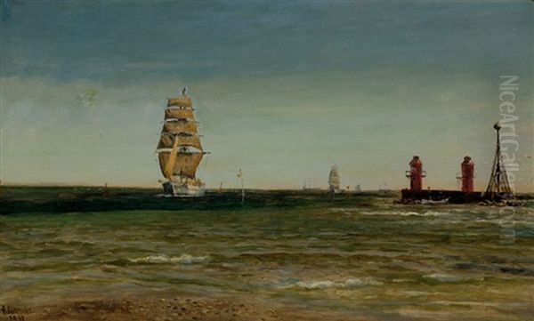 Three-master Oil Painting by Holger Luebbers