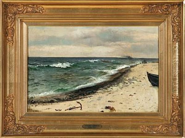 Coastal Scene From Agger In Jutland Oil Painting by Holger Luebbers