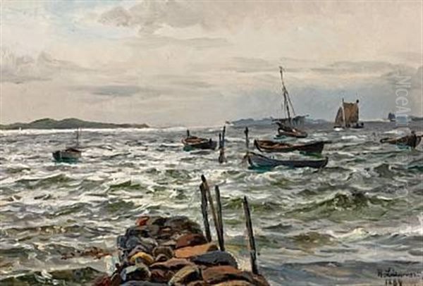 Prams In Windy Weather Oil Painting by Holger Luebbers