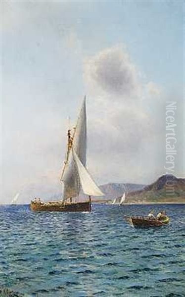 Et Sejlskib Ved Italiens Kyst Oil Painting by Holger Luebbers