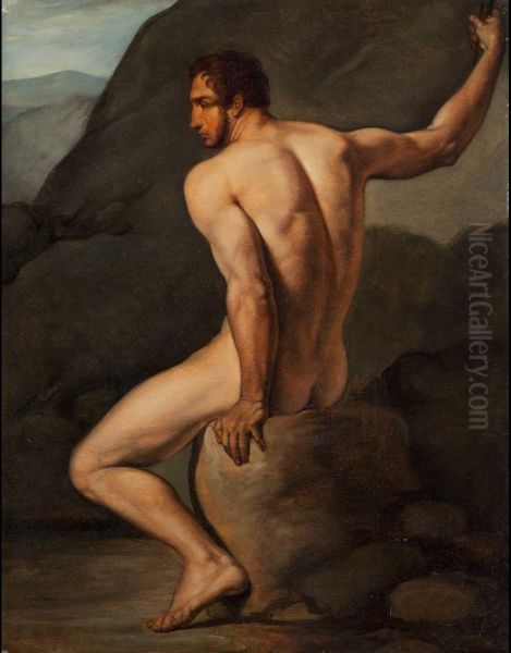 Nudo Maschile Oil Painting by Pietro Benvenuti