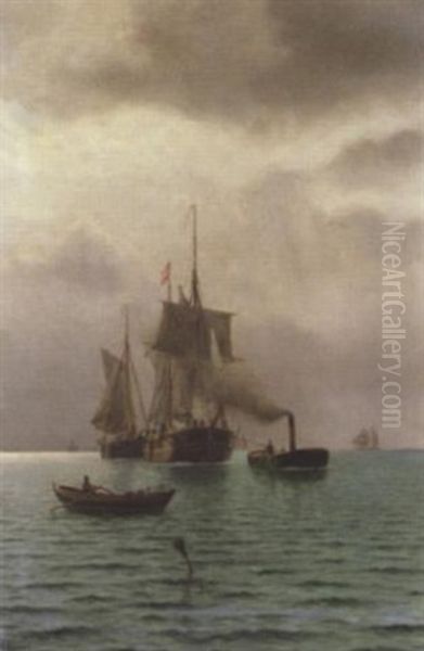 Tugged Into Port Oil Painting by Holger Luebbers