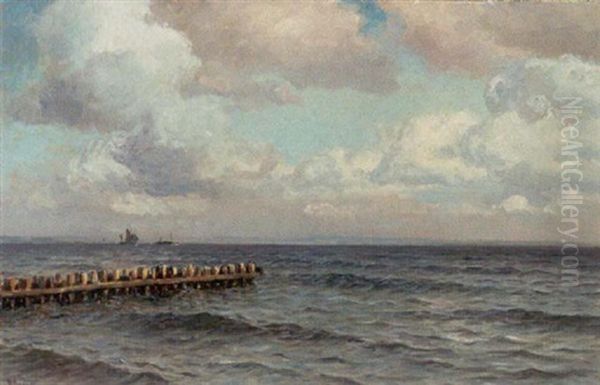 Oresund Udfor Humlebaek Oil Painting by Holger Luebbers