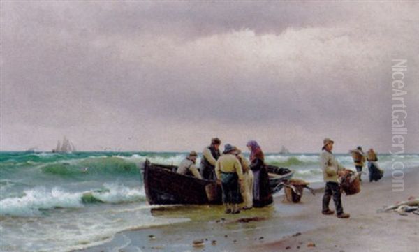 Dagens Fangst Landes Oil Painting by Holger Luebbers