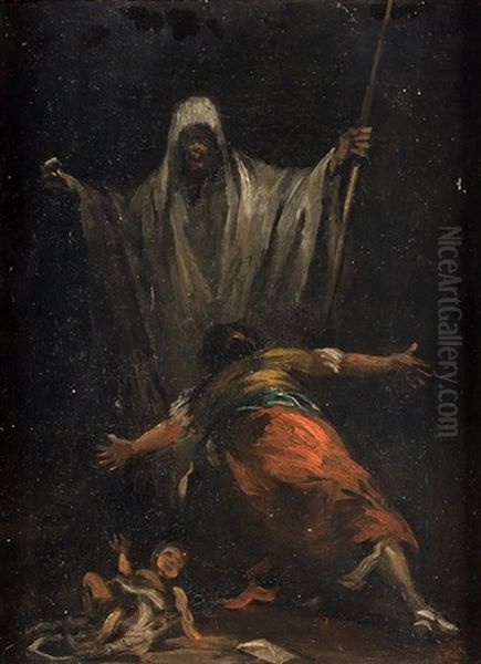 Aparicion Tragica Oil Painting by Eugenio Lucas Velazquez