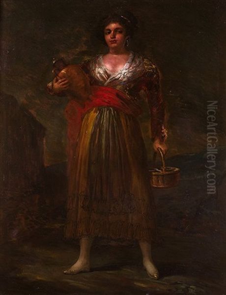 Aguadora Oil Painting by Eugenio Lucas Velazquez