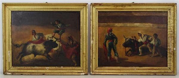 Bull Fight Scene (2) Oil Painting by Eugenio Lucas Velazquez