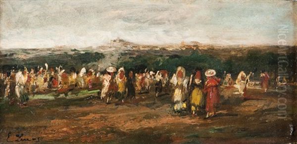 Prairie De San Isidoro Oil Painting by Eugenio Lucas Velazquez