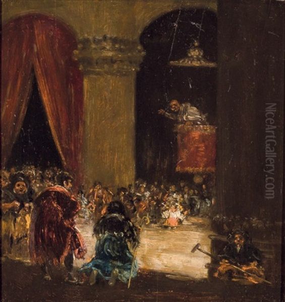 El Sermon Oil Painting by Eugenio Lucas Velazquez