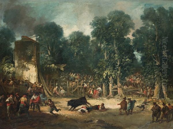 Capea Oil Painting by Eugenio Lucas Velazquez