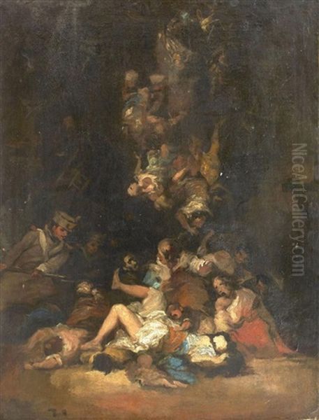 Les Horreurs De La Guerre Oil Painting by Eugenio Lucas Velazquez