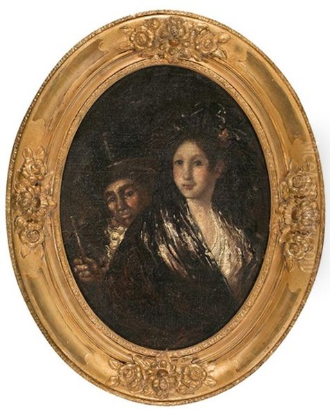 Pareja De Majos Oil Painting by Eugenio Lucas Velazquez