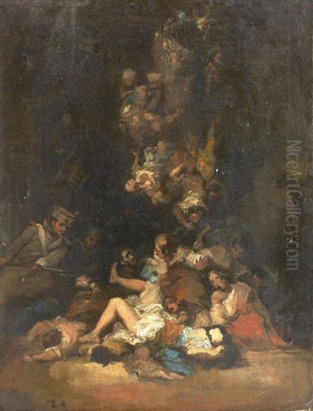 Les Horreurs De La Guerre Oil Painting by Eugenio Lucas Velazquez