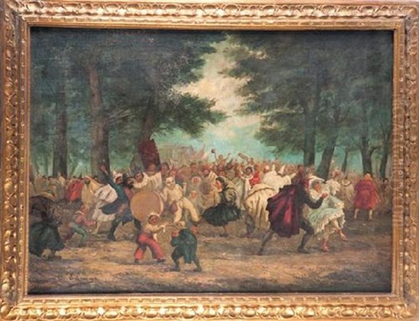 El Carnaval Oil Painting by Eugenio Lucas Velazquez