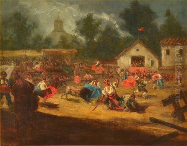 Corrida De Toros Oil Painting by Eugenio Lucas Velazquez