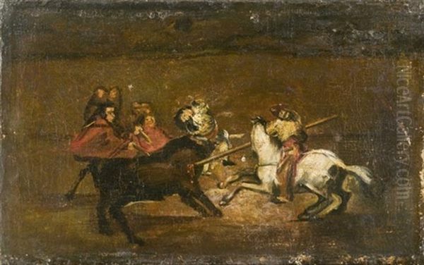 Corrida Oil Painting by Eugenio Lucas Velazquez