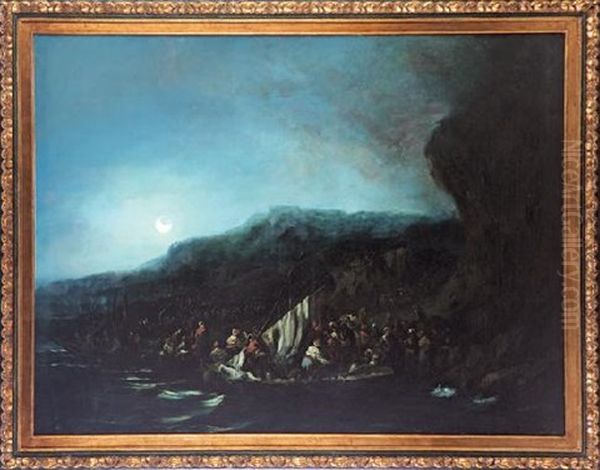 Desembarco De Moros Oil Painting by Eugenio Lucas Velazquez