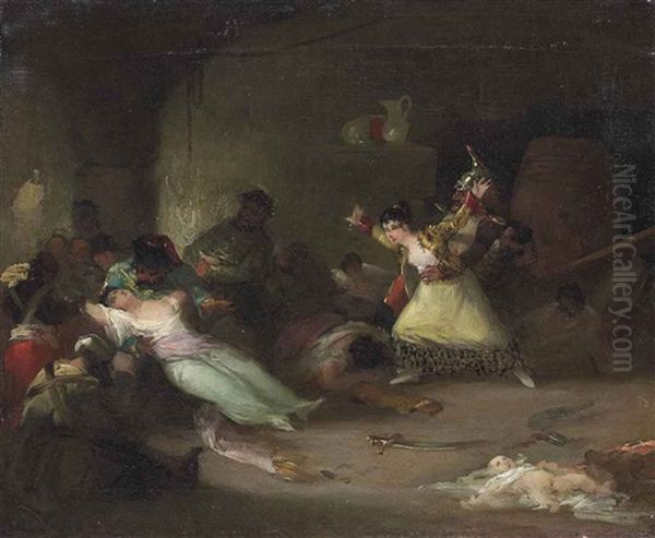 The Horrors Of War Oil Painting by Eugenio Lucas Velazquez