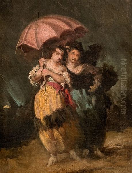 Majas Oil Painting by Eugenio Lucas Velazquez