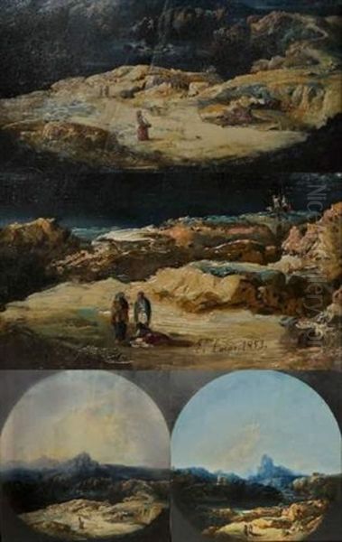 Paysage D'espagne (pair) Oil Painting by Eugenio Lucas Velazquez