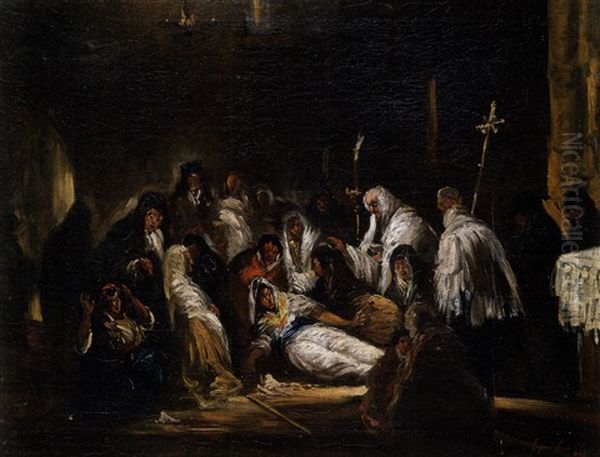 La Bendicion Oil Painting by Eugenio Lucas Velazquez