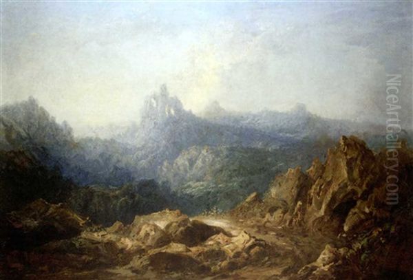 Paisaje Romantico (romantic Landscape) Oil Painting by Eugenio Lucas Velazquez