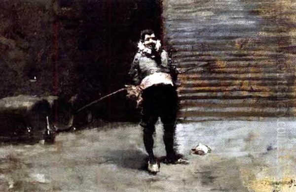 Un Caballero En Una Bedega, Ein Mann In Einem Weinkeller Oil Painting by Eugenio Lucas Velazquez