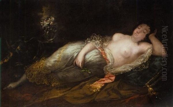 Maja Dormida (sleeping Nude) Oil Painting by Eugenio Lucas Velazquez