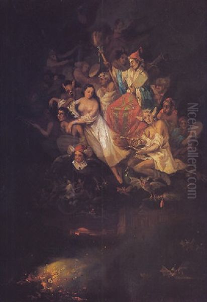 Vuelo De Brujas Oil Painting by Eugenio Lucas Velazquez