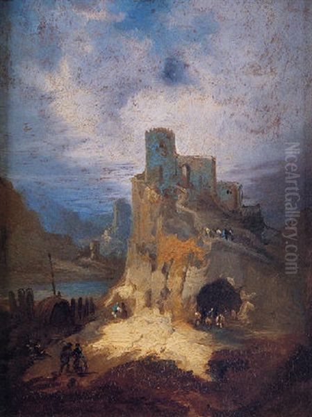 Paisaje Con Castillo Oil Painting by Eugenio Lucas Velazquez