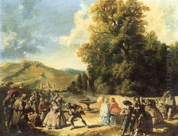 Paseo Por El Parque Oil Painting by Eugenio Lucas Velazquez