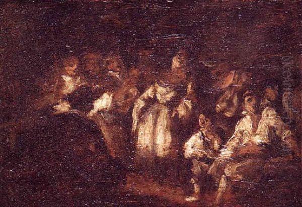 Juerga En La Cueva Oil Painting by Eugenio Lucas Velazquez