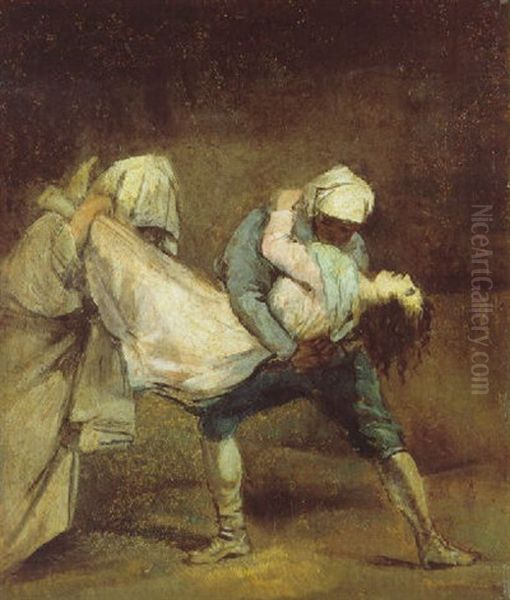 Que Se La Clevaron (they Carried Her Off) Oil Painting by Eugenio Lucas Velazquez