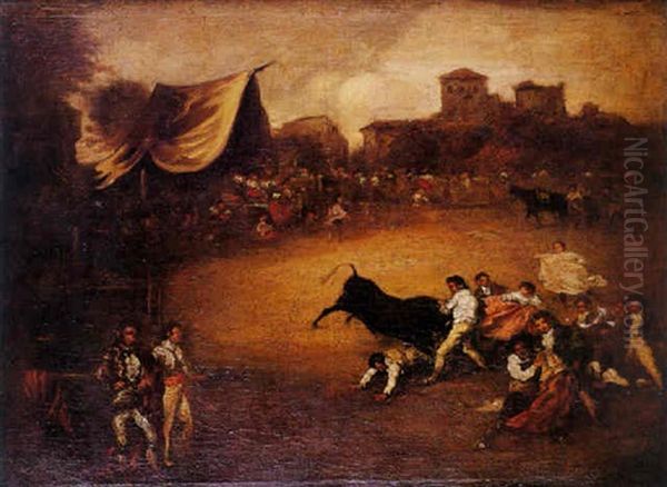 Capea Oil Painting by Eugenio Lucas Velazquez