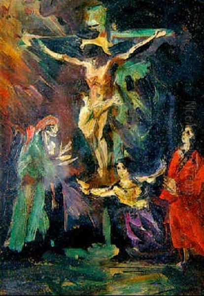 Crucifixon Oil Painting by Eugenio Lucas Velazquez