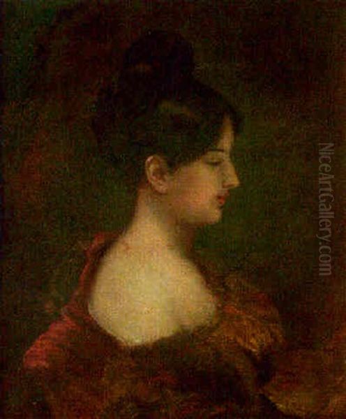 Dama Oil Painting by Eugenio Lucas Velazquez