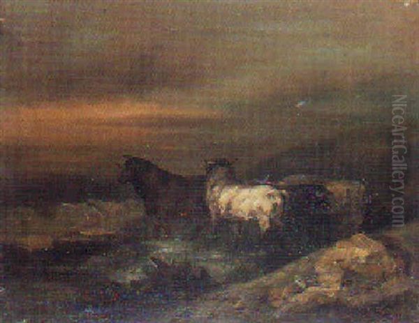 Toros Bravos En El Campo by Eugenio Lucas Velazquez