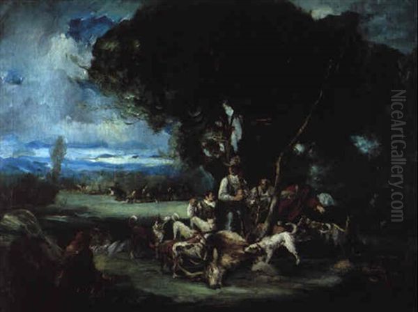 Cacera Oil Painting by Eugenio Lucas Velazquez