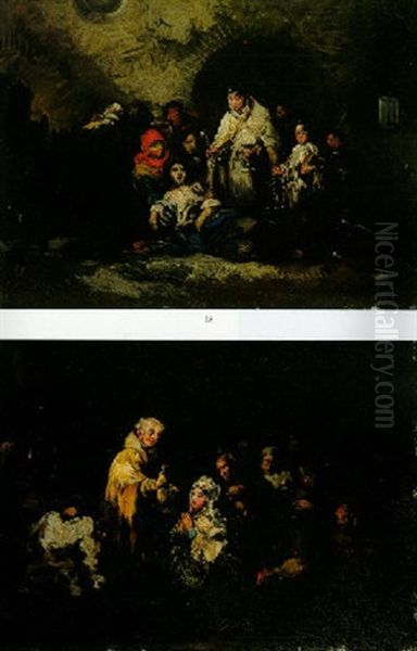 La Extremauncion Oil Painting by Eugenio Lucas Velazquez