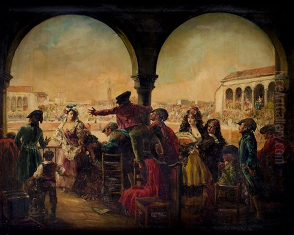 Un Lance En La Maestranza Oil Painting by Eugenio Lucas Villamil