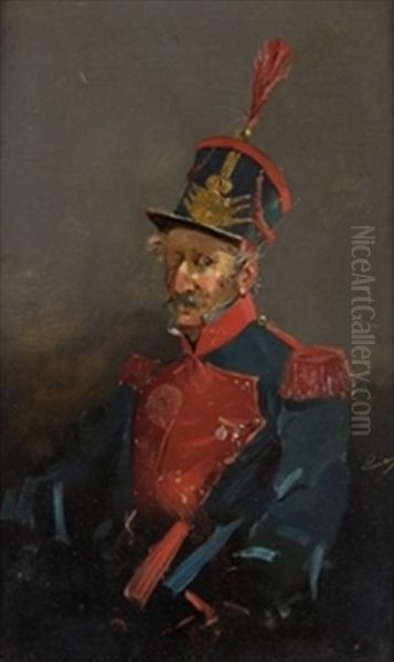 Militar Oil Painting by Eugenio Lucas Villamil