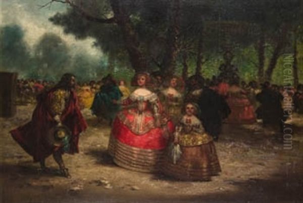 En El Buen Retiro Oil Painting by Eugenio Lucas Villamil