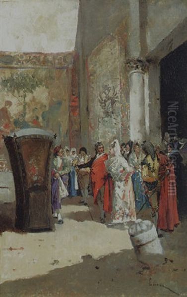 The Bishop's Visit Oil Painting by Eugenio Lucas Villamil