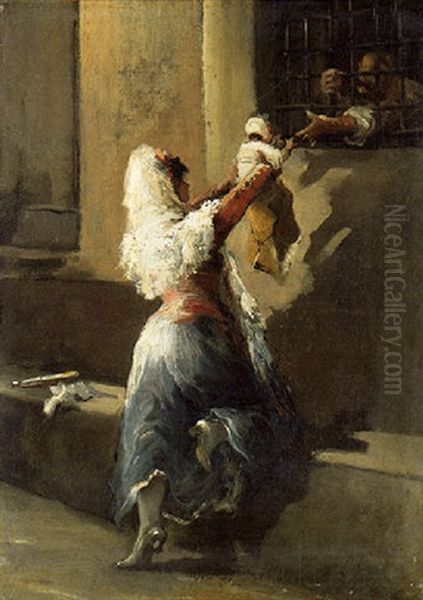 Visita A La Prision Oil Painting by Eugenio Lucas Villamil