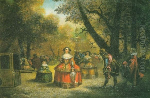 En El Parque Del Buen Retiro Oil Painting by Eugenio Lucas Villamil