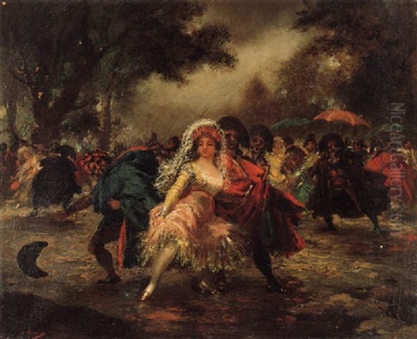 Tormenta De Carnaval Oil Painting by Eugenio Lucas Villamil